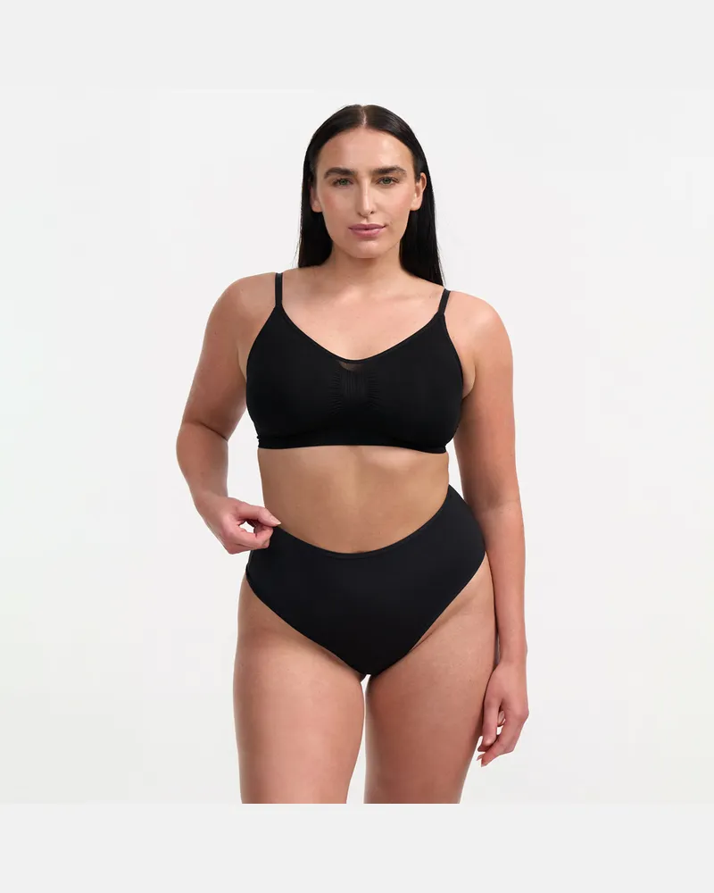 creamy fabrics High-Waist Tanga | 3er Pack - Black / L 