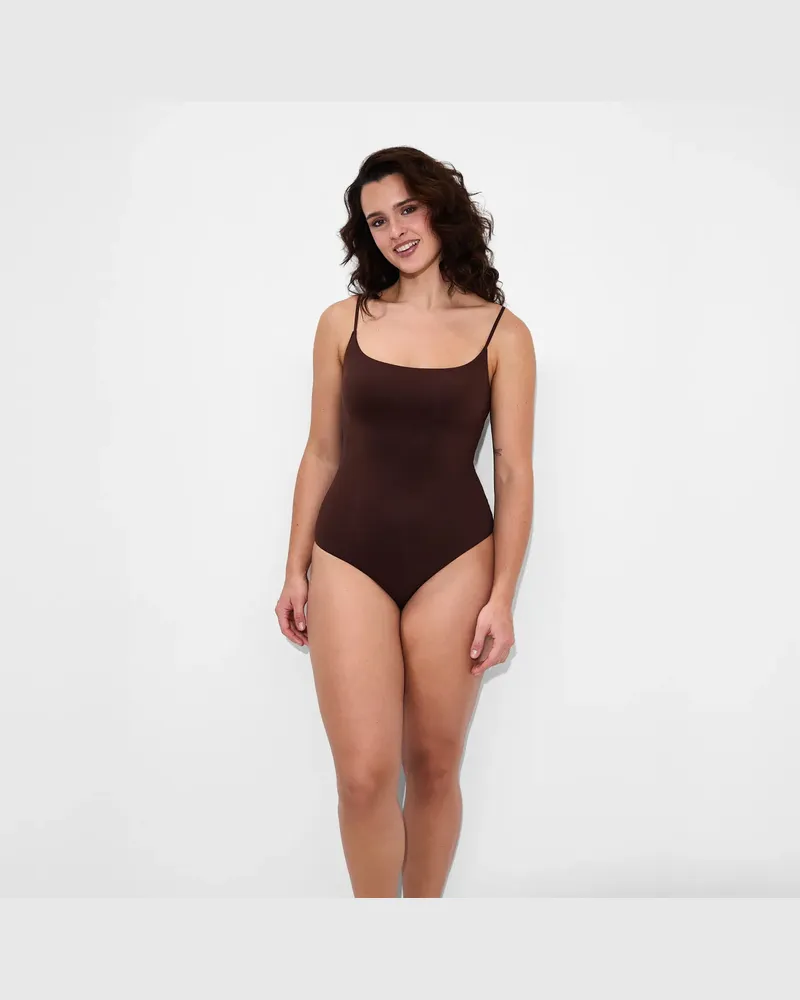 creamy fabrics Cami Bodysuit String - Secret Sale - Braun / 2XL 