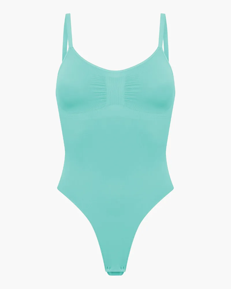 creamy fabrics Bodysuit Sculpting Shapewear mit String (#2) - Mint / 4XL 