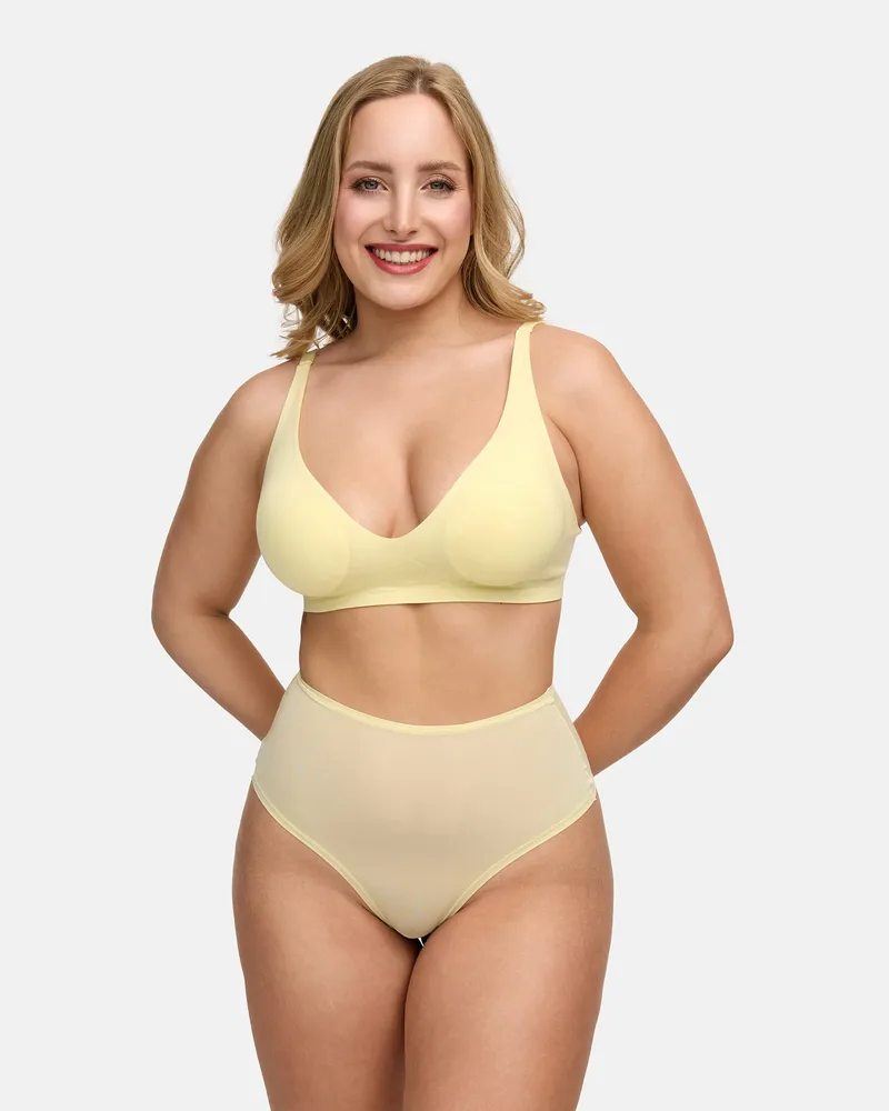 creamy fabrics High-Waist Tanga | 3er Pack - Baby Yellow / XS 
