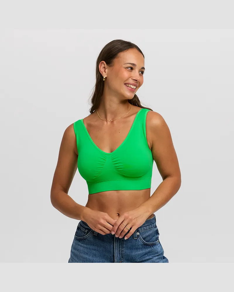 creamy fabrics Comfy Bra - Poison Green / M 