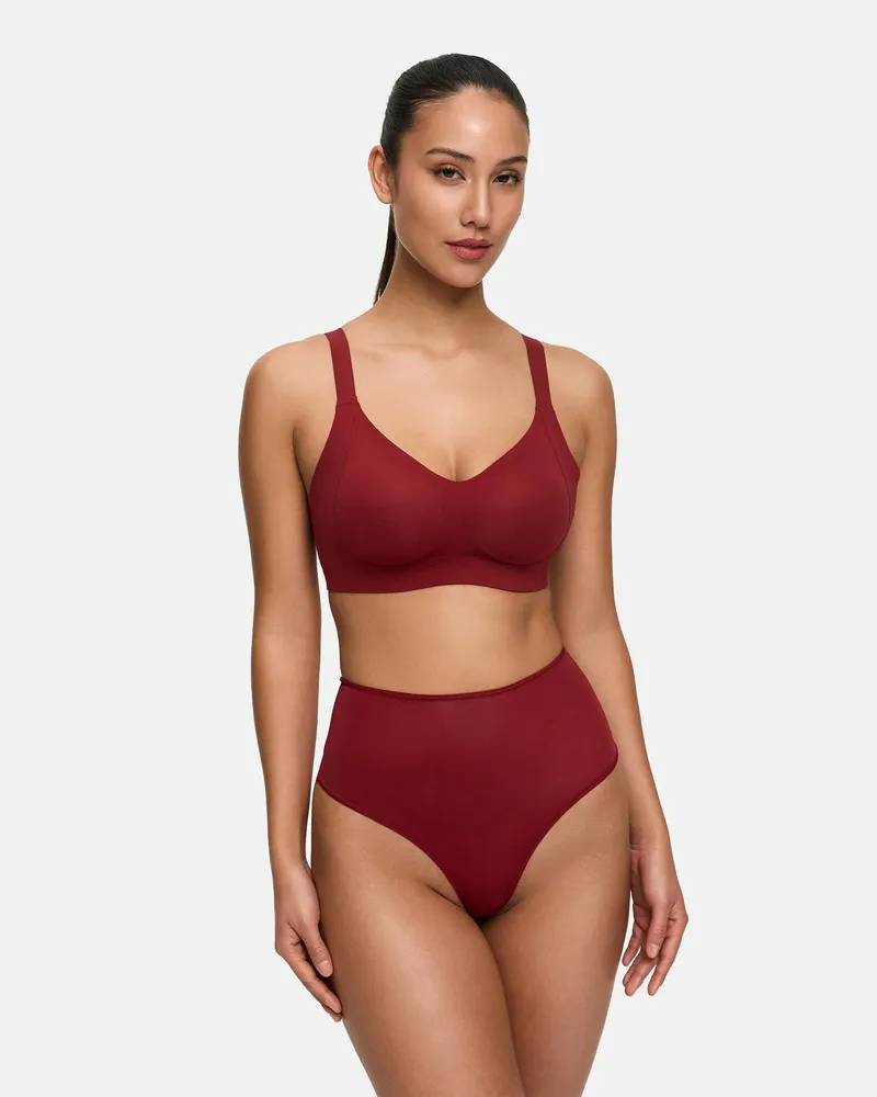 creamy fabrics Seamless Compact Push-Up BH - Wine Red / 2XL 