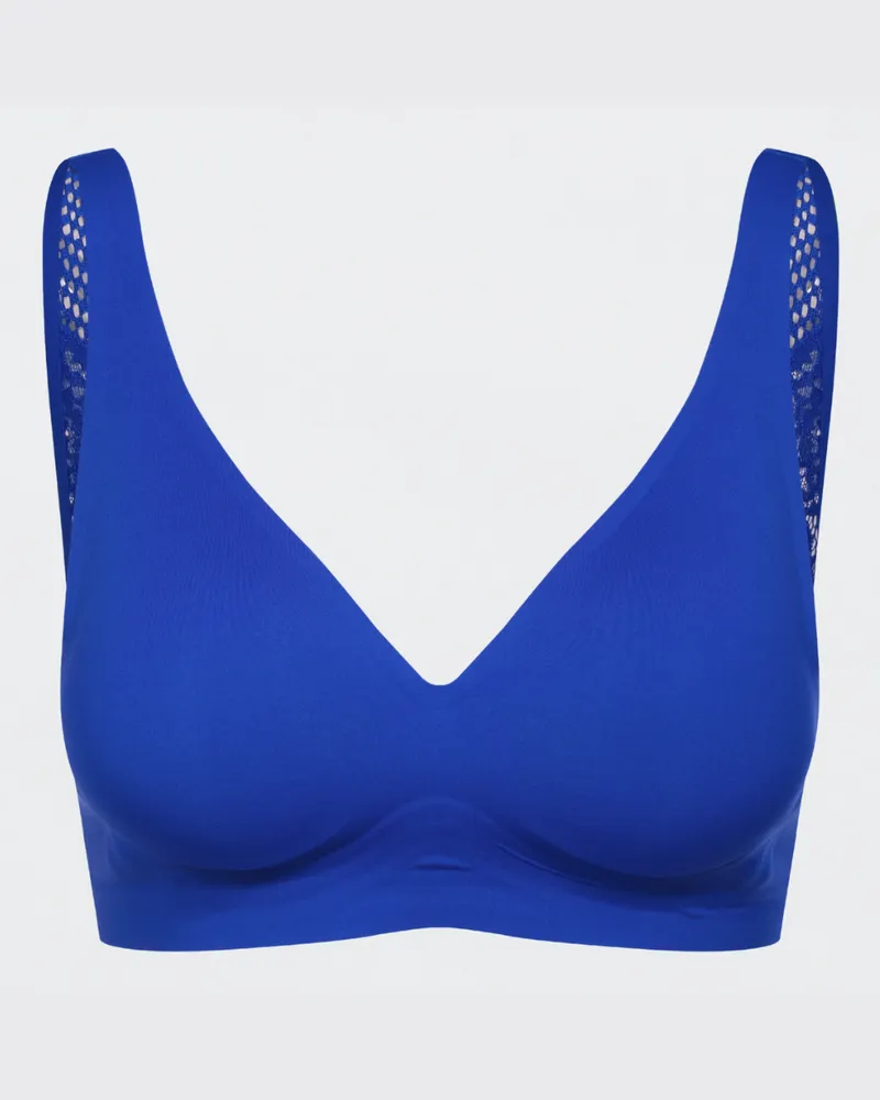 creamy fabrics Comfort Push up BH mit Spitze - Web Surf Blue / M 