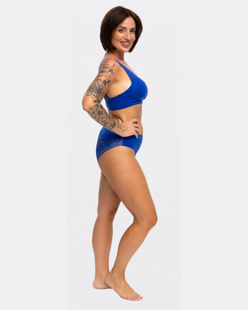 creamy fabrics Comfort Push up BH mit Spitze - Web Surf Blue / M 