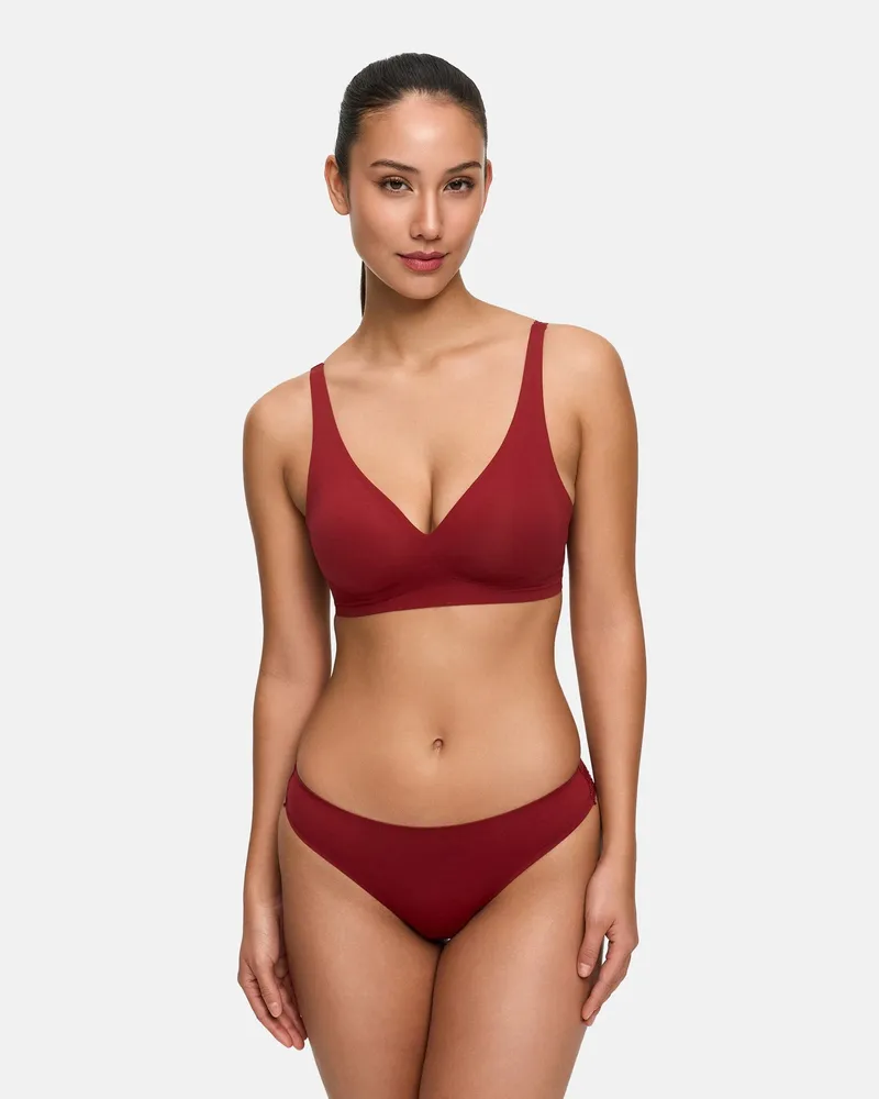creamy fabrics Comfort Push up BH mit Spitze - Wine Red / M 