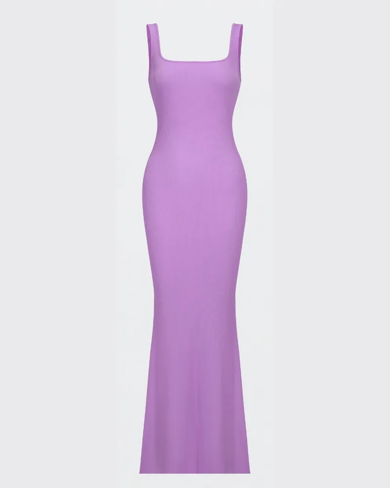 creamy fabrics Ribbed Tank Top Maxikleid - Violett / L 