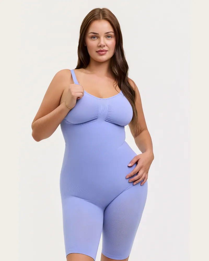 creamy fabrics Bodysuit Sculpting Shapewear mit Shorts (#2) - Soft Violet / XL 