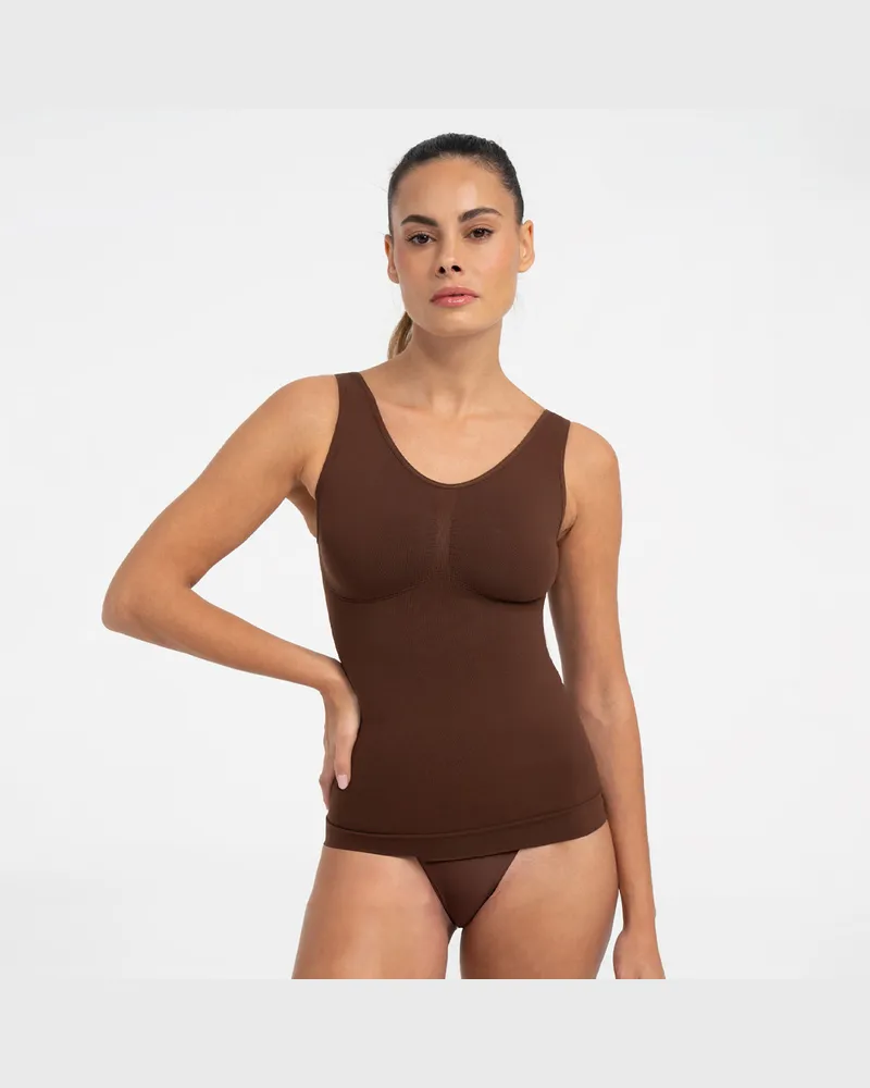 creamy fabrics Shaping Unterhemd - Braun / 2XL 