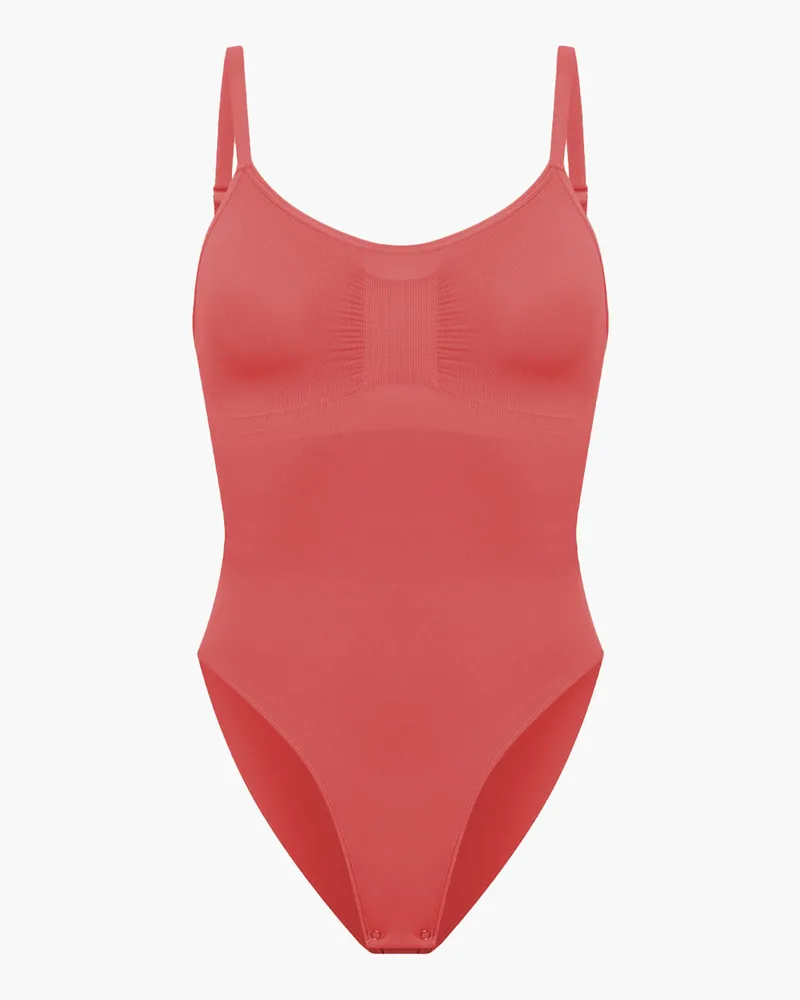 creamy fabrics Bodysuit Sculpting Shapewear mit Slip (#2) - Coral / M 