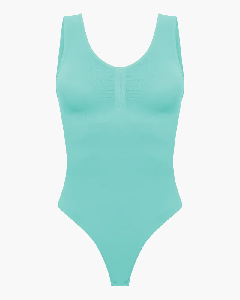 creamy fabrics Tank Bodysuit Sculpting Shapewear mit String (#2) - Lavender / 5XL 