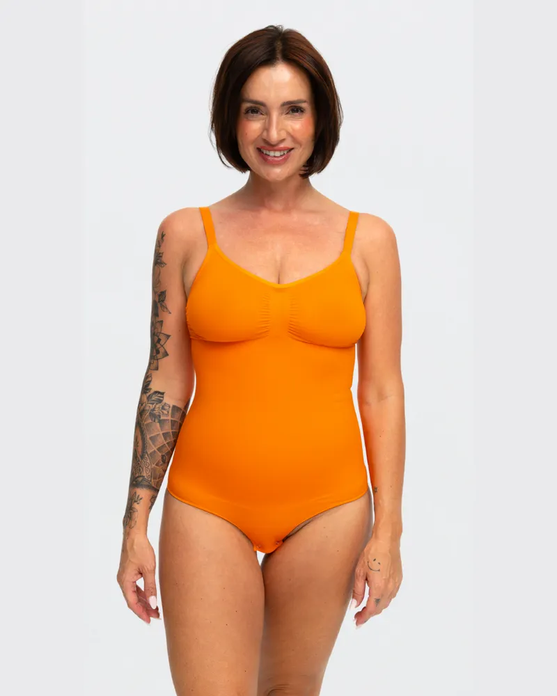 creamy fabrics Bodysuit Sculpting Shapewear mit Slip - Sunset Orange / XS 