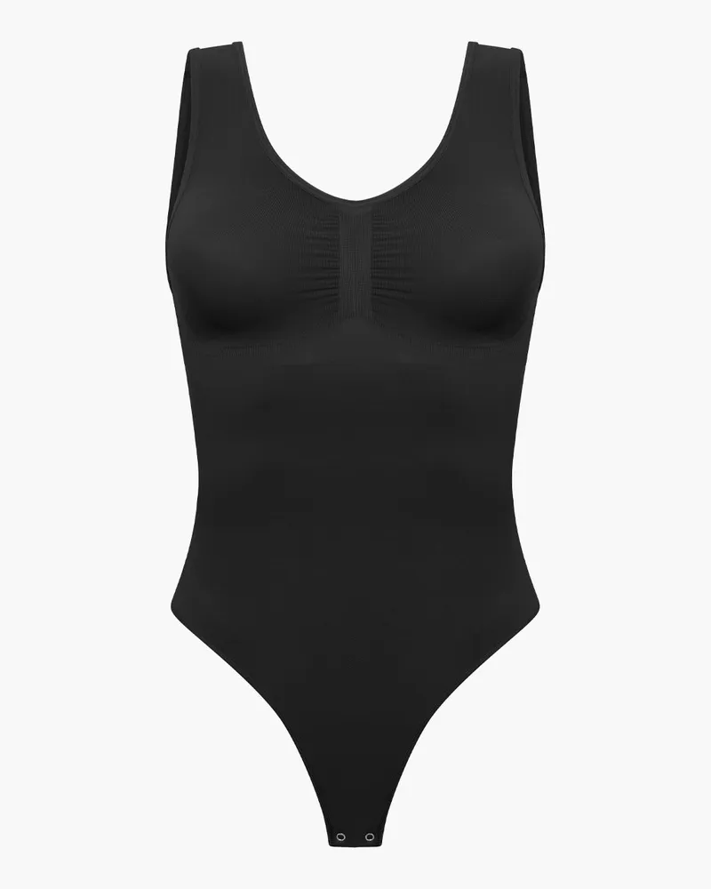 creamy fabrics Tank Bodysuit Sculpting Shapewear mit String - Schwarz / XL 