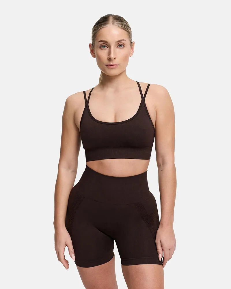 creamy fabrics ContourLift High-Waist Scrunch Shorts - Brown Dark / M 