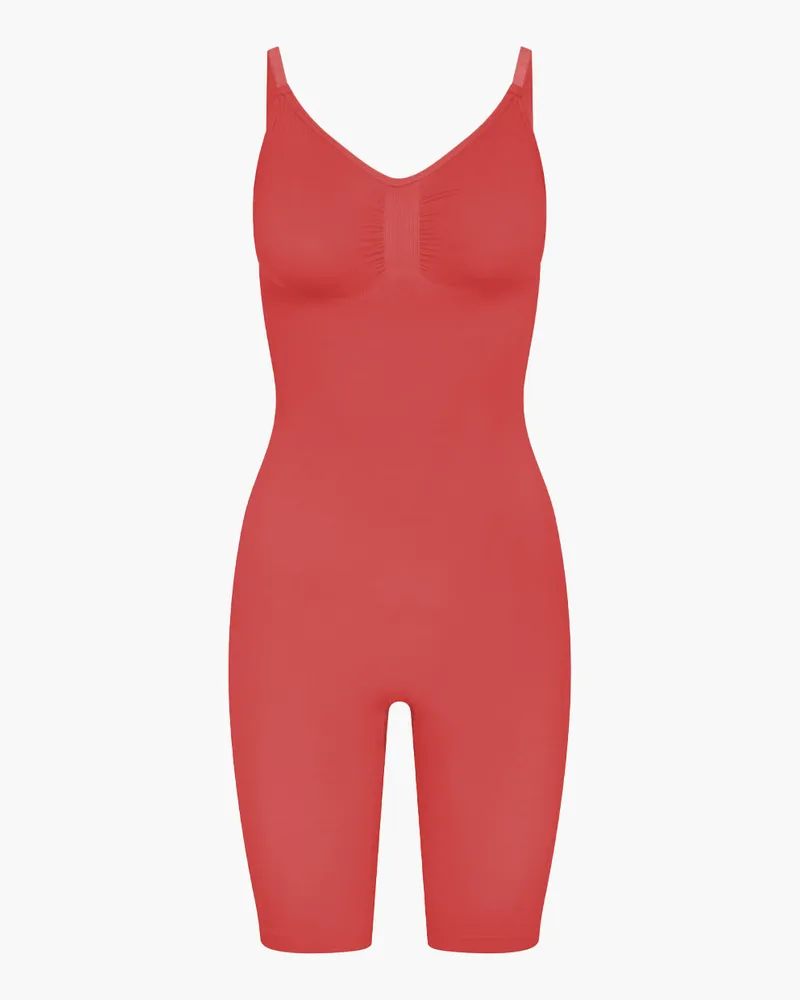 creamy fabrics Bodysuit Sculpting Shapewear mit Shorts (#2) - Coral / M 