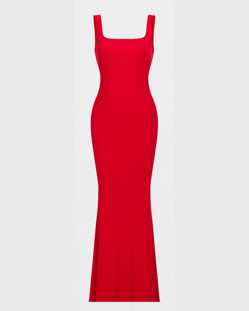 creamy fabrics Ribbed Tank Top Maxikleid - Fire Red / 2XL 