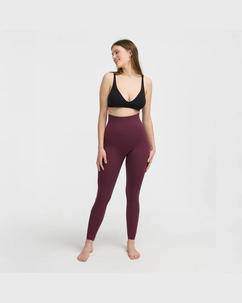 creamy fabrics Seamless Shaping Leggings - Burgundy / XL 