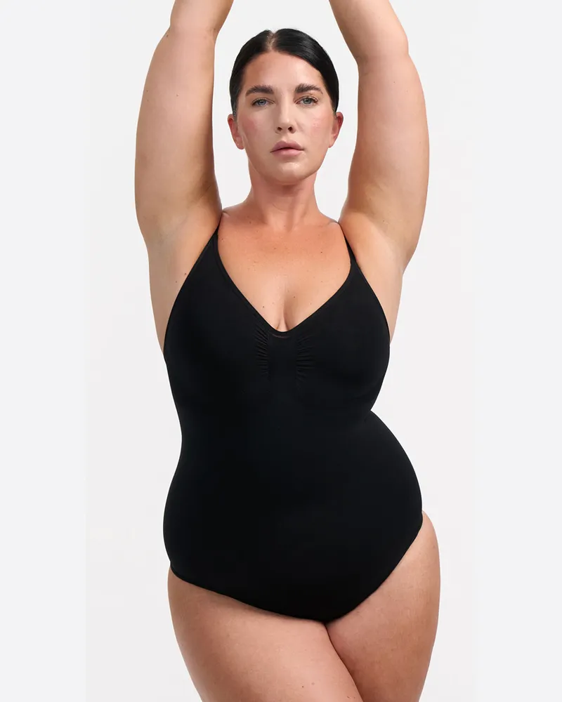 creamy fabrics Bodysuit Sculpting Shapewear mit String - Schwarz / M 