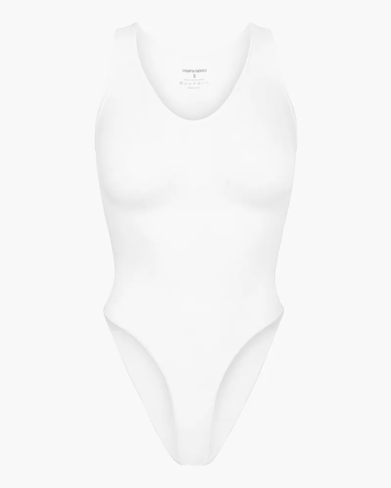 creamy fabrics Tank Bodysuit Sculpting Shapewear mit Slip - Weiß / XS 