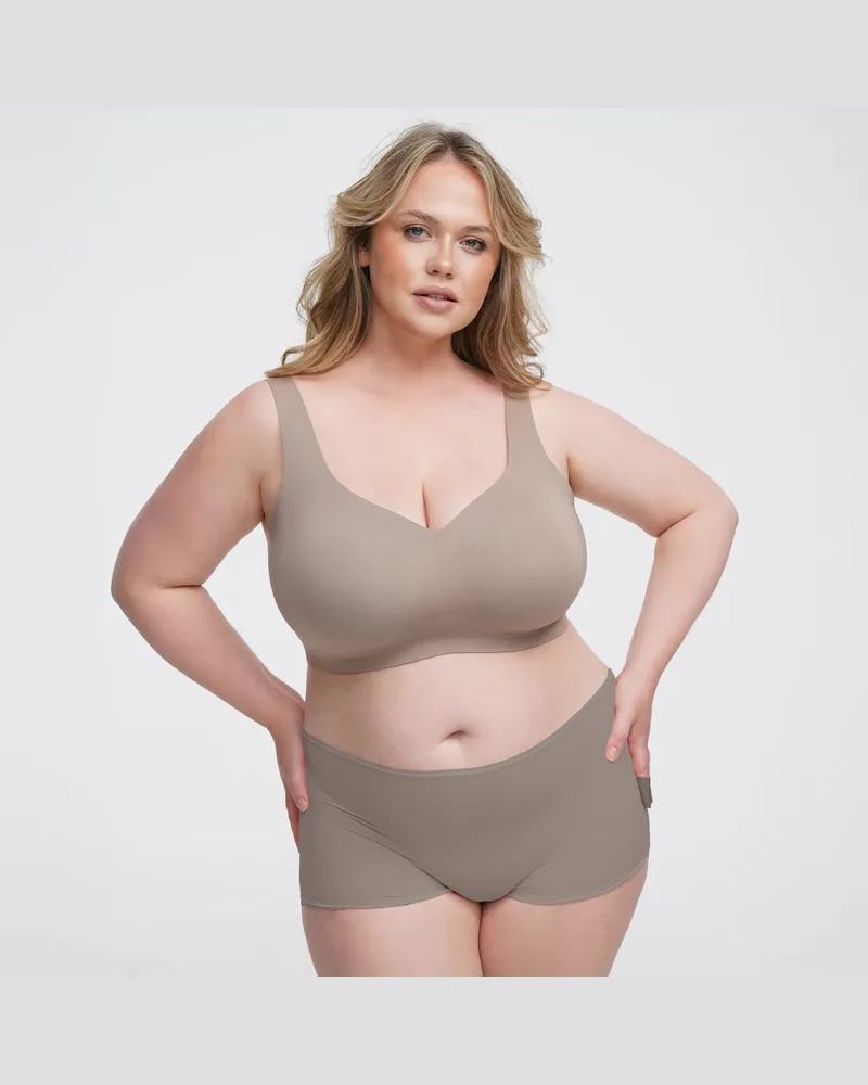creamy fabrics Comfort Minimizer Back Support BH - Dark Taupe / L 