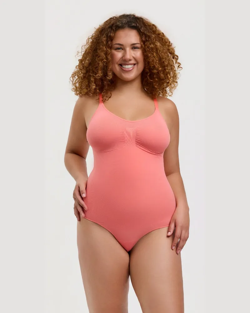creamy fabrics Bodysuit Sculpting Shapewear mit String (#2) - Coral / L 