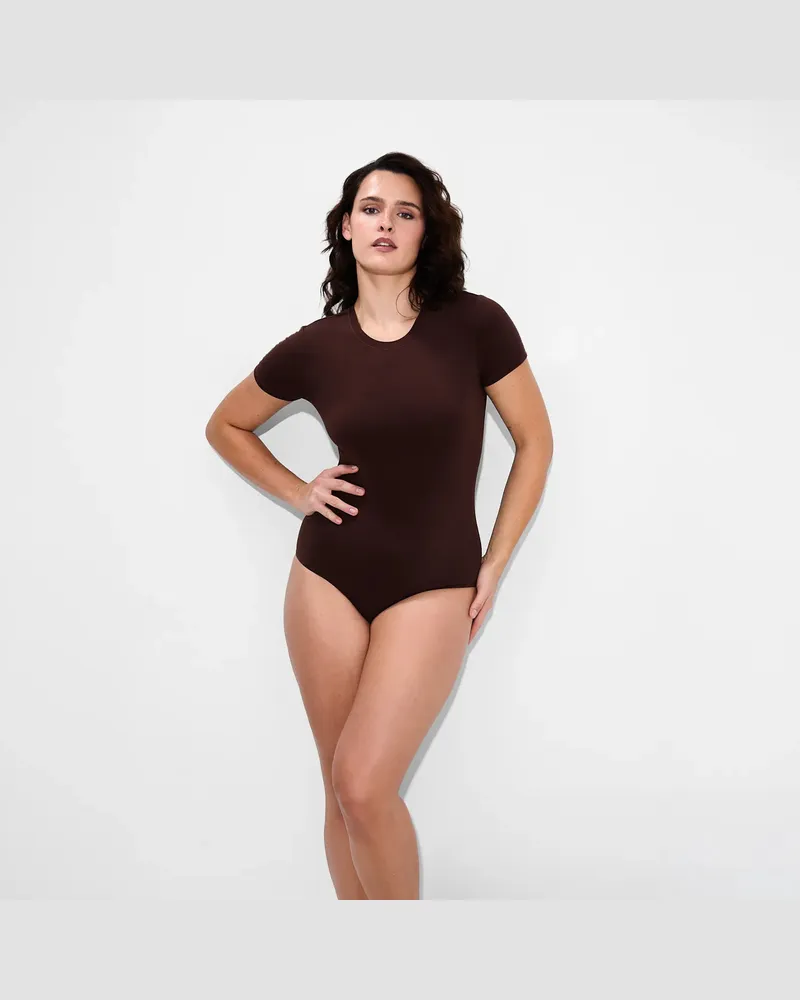 creamy fabrics T-Shirt Bodysuit - Secret Sale - Braun / 3XL 