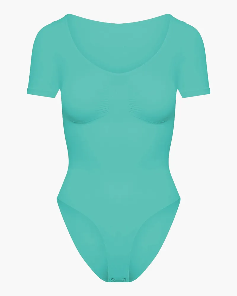 creamy fabrics T-Shirt Bodysuit Sculpting Shapewear mit Slip (#2) - Graphit / 4XL 