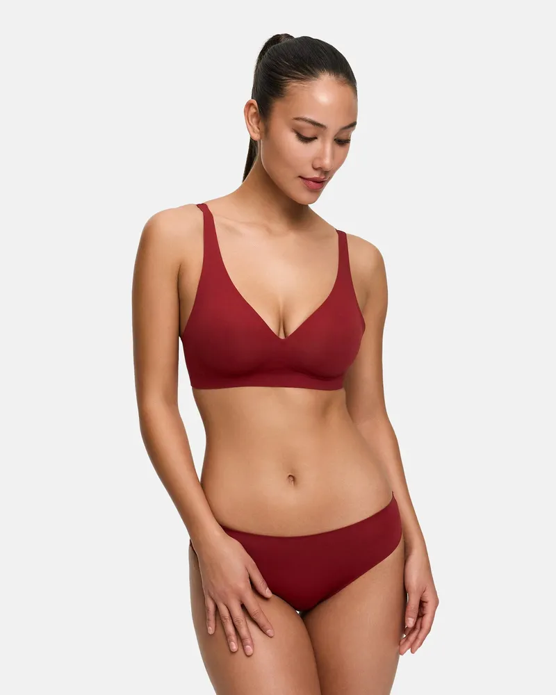 creamy fabrics Slip mit Spitze - Wine Red / XL 