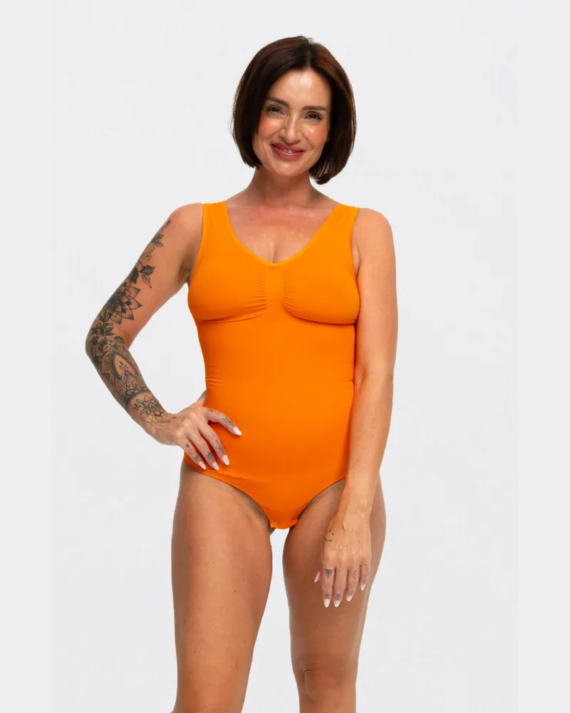 creamy fabrics Bodysuit Sculpting Shapewear mit String - Sunset Orange / L 
