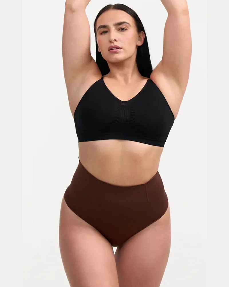 creamy fabrics Shaping-String mit hoher Taille - Kakao / 5XL 
