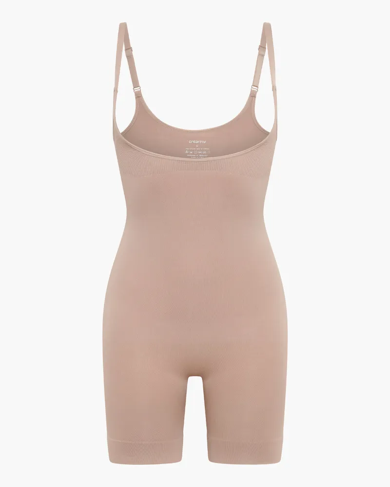 creamy fabrics Bodysuit Sculpting Shapewear mit offener Brust - Beige / L 