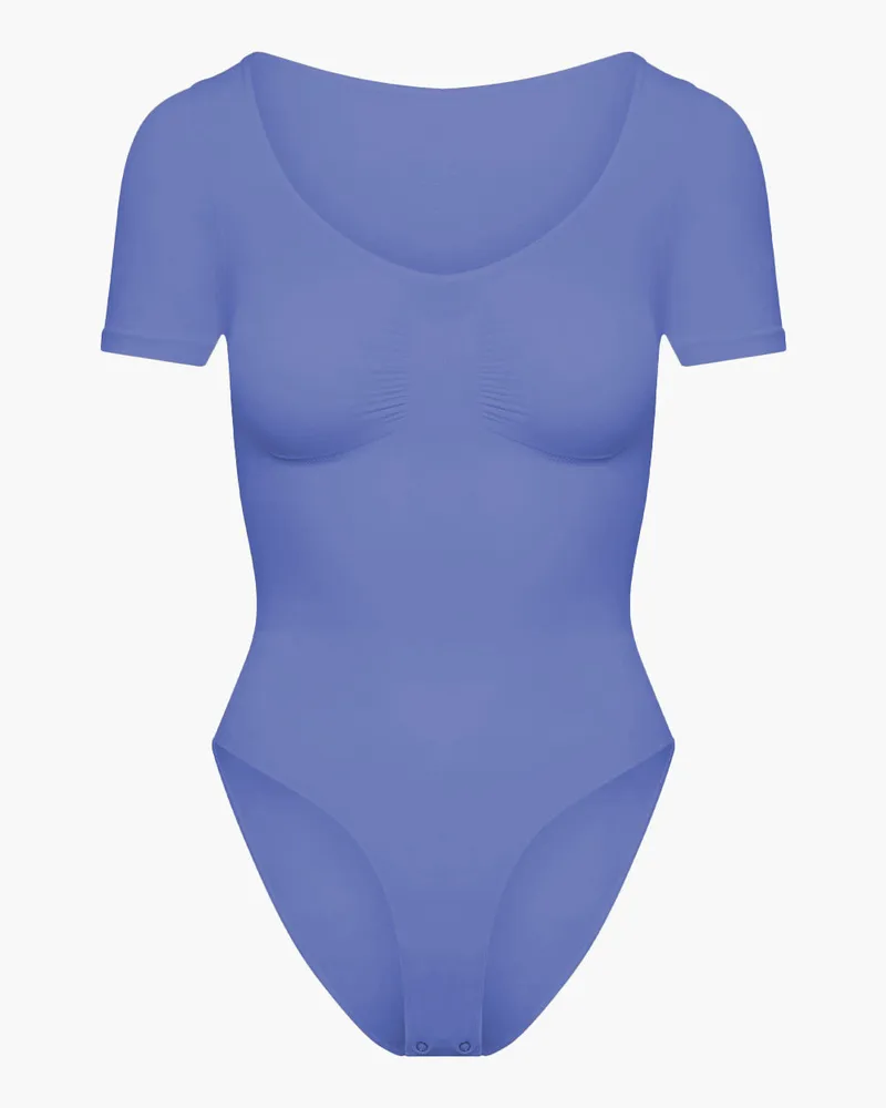 creamy fabrics T-Shirt Bodysuit Sculpting Shapewear mit Slip (#2) - Soft Violet / 5XL 