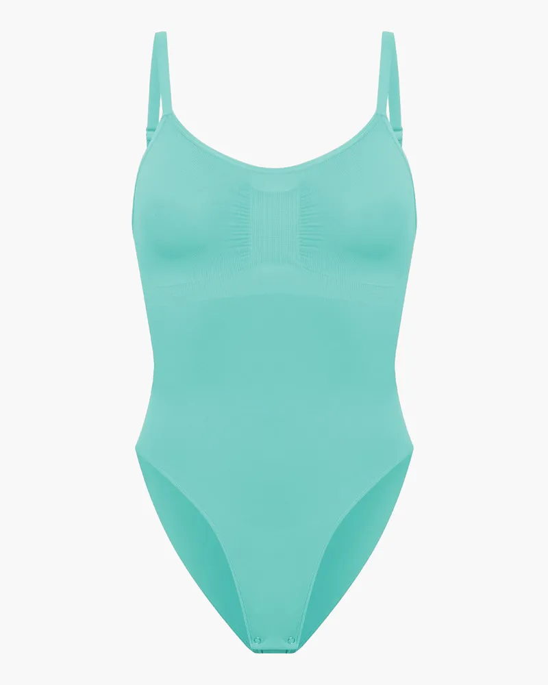 creamy fabrics Bodysuit Sculpting Shapewear mit Slip (#2) - Mint / 3XL 