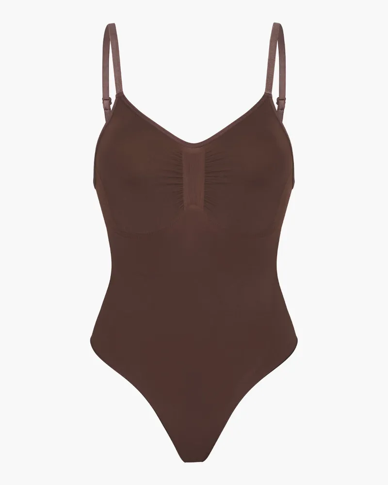 creamy fabrics Bodysuit Sculpting Shapewear mit Slip - Braun / XL 