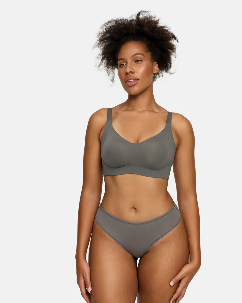 creamy fabrics Seamless Compact Push-Up BH - Graphit / XS 