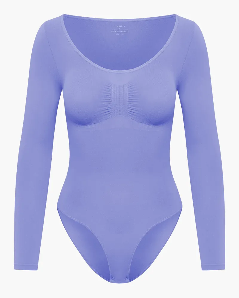 creamy fabrics Bodysuit Sculpting Shapewear Longsleeve mit Slip (#2) - Soft Violet / M 