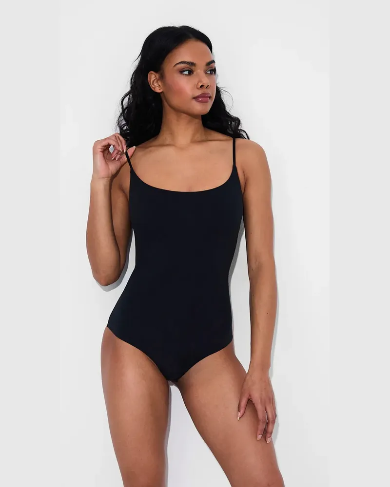 creamy fabrics Cami Bodysuit String - Schwarz / 3XL 