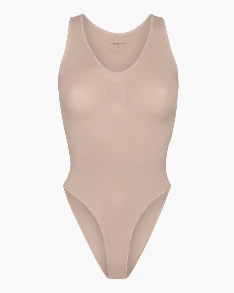 creamy fabrics Tank Bodysuit Sculpting Shapewear mit Slip - Beige / XL 