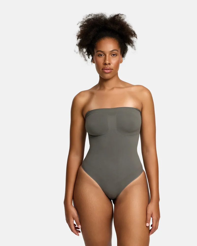 creamy fabrics Trägerloser Bodysuit Sculpting Shapewear mit Slip - Graphit / XS 