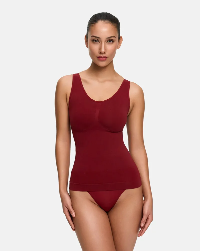 creamy fabrics Shaping Unterhemd (#2) - Wine Red / M 