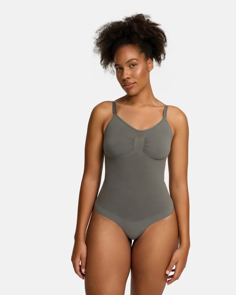 creamy fabrics Bodysuit Sculpting Shapewear mit Slip - Graphit / 2XL 