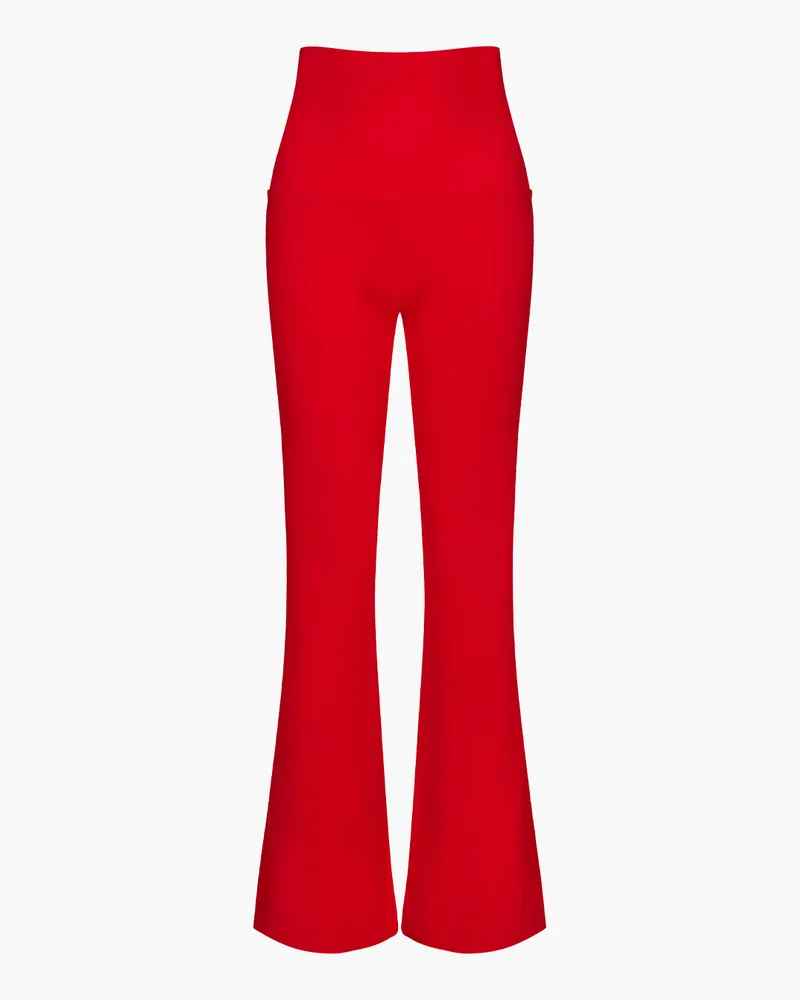 creamy fabrics Cotton Flared Bootcut Leggings - Fire Red / XL 