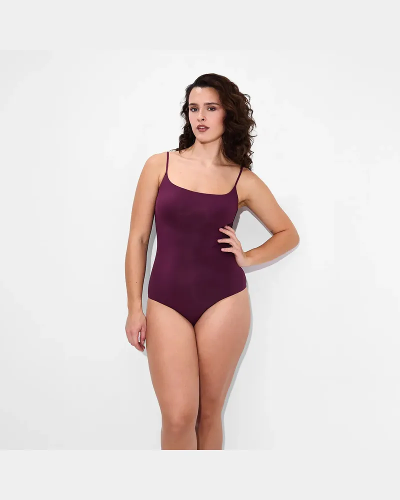 creamy fabrics Cami Bodysuit String - Burgundy / M 