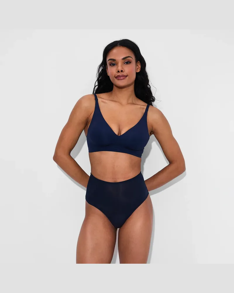 creamy fabrics High-Waist Tanga | 3er Pack (#2) - WSV - Navy Blue / S 