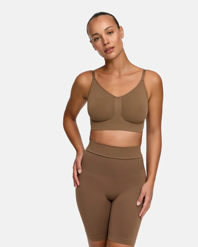 creamy fabrics High Waisted Shaping Shorts - Caramel / XL 