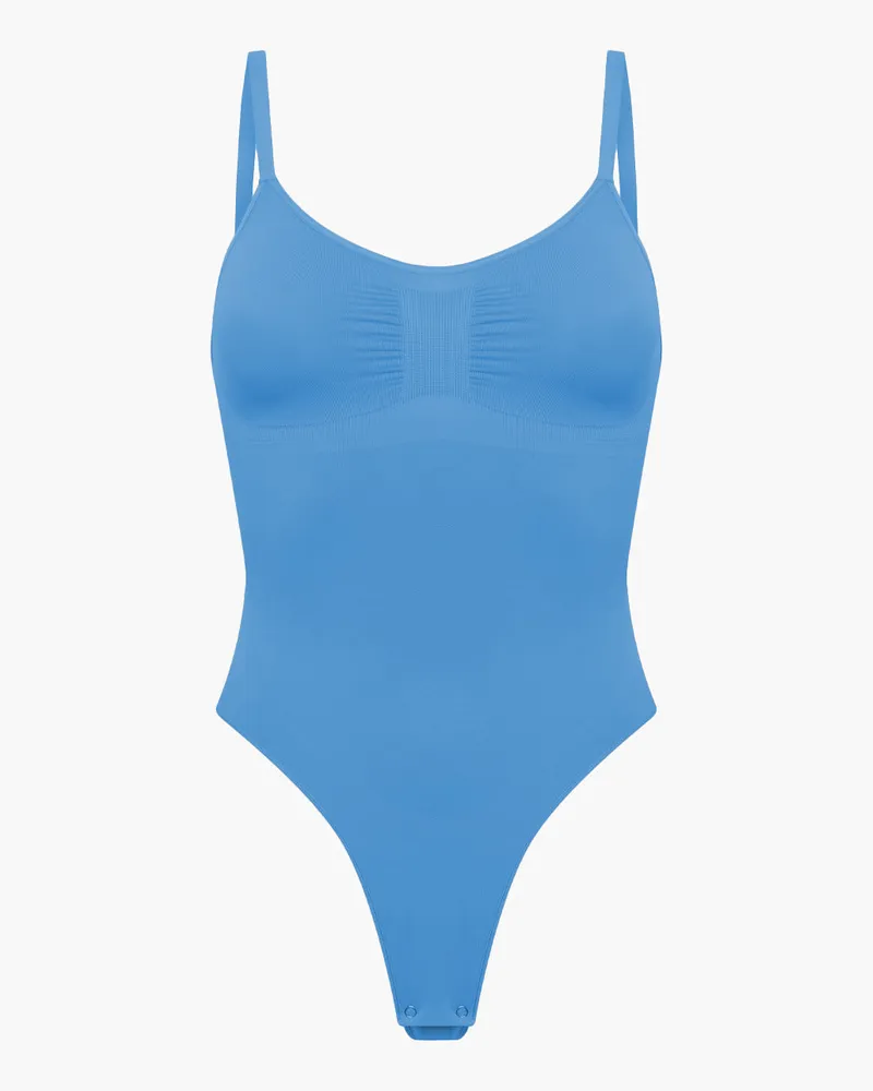 creamy fabrics Bodysuit Sculpting Shapewear mit String (#2) - Silver Lake Blue / S 