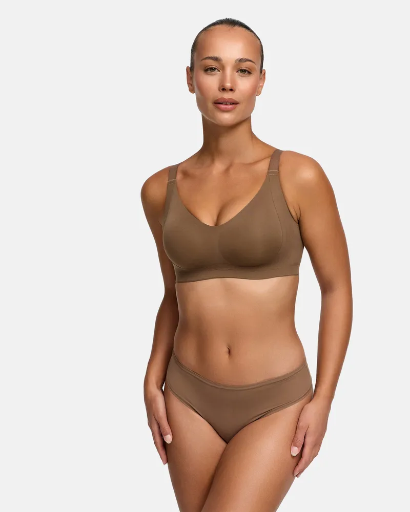 creamy fabrics Seamless Compact Push-Up BH - Caramel / XL 