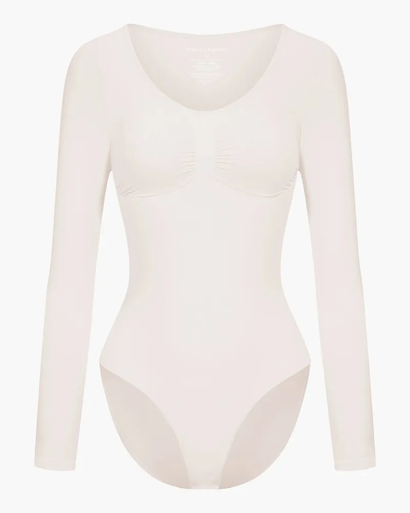 creamy fabrics Bodysuit Sculpting Shapewear Longsleeve mit Slip (#2) - Coral / S 