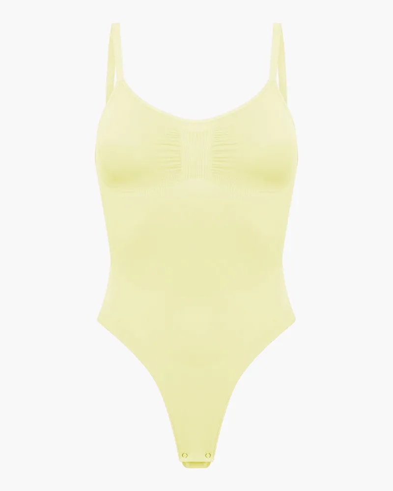 creamy fabrics Bodysuit Sculpting Shapewear mit String (#2) - Baby Yellow / S 