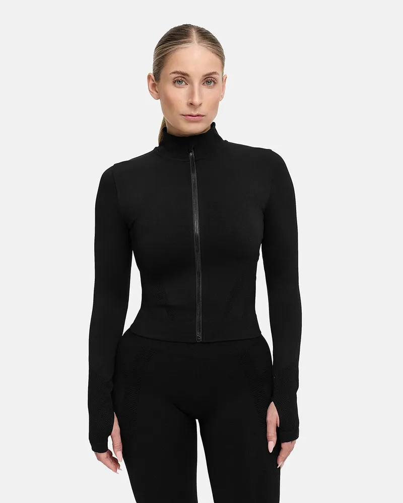 creamy fabrics Seamless Zip Jacke - Schwarz / M 
