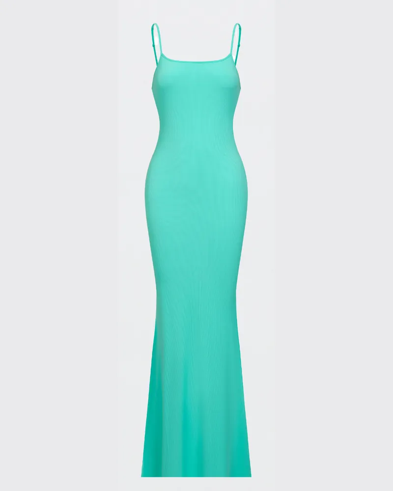 creamy fabrics Ribbed Cami Maxikleid - Mint / XL 